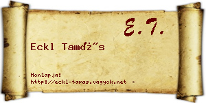 Eckl Tamás névjegykártya